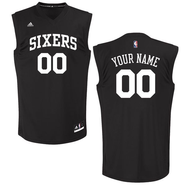 Men Philadelphia 76ers Adidas Black Custom Chase NBA Jersey->customized nba jersey->Custom Jersey